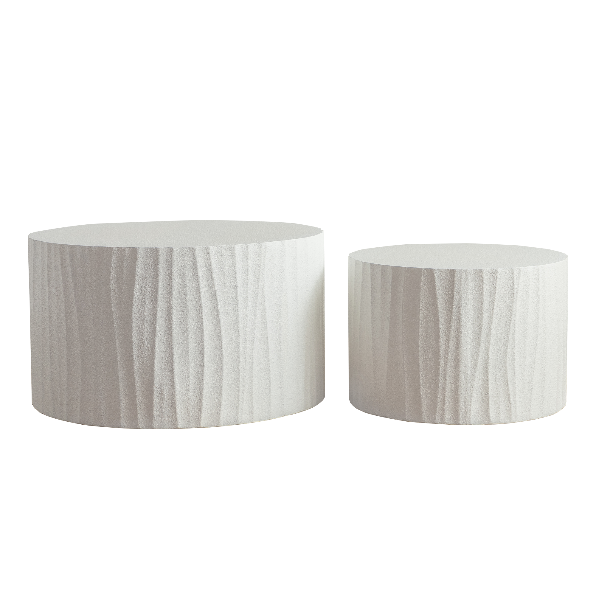 Nesting Coffee Table Set of 2 Round Wooden Coffee Tables Circle Modern Table for Living Room Bedroom Accent End Side Table