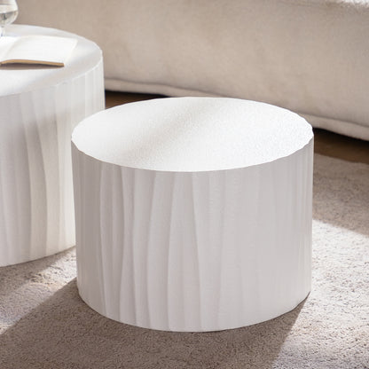 Nesting Coffee Table Set of 2 Round Wooden Coffee Tables Circle Modern Table for Living Room Bedroom Accent End Side Table