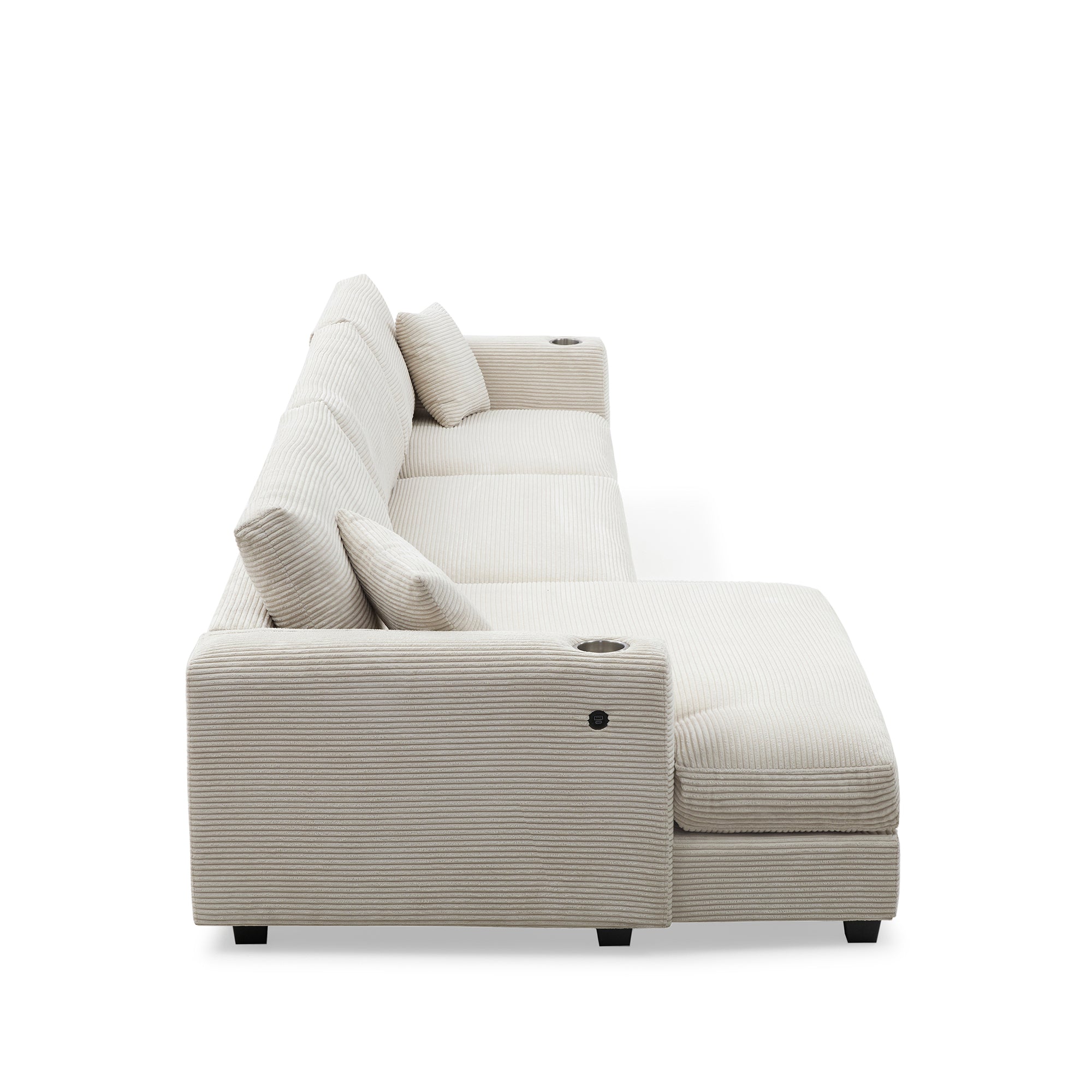 [VIDEO+NEW]134*54 Oversized Corduroy Sectional Sofa,L Shaped Cloud Couch with USB Charging Port,Cup Holder,Deep and Wide Seat Sofa with 50 Chaise,Comfy Indoor Furniture for Living Room,3 Colors