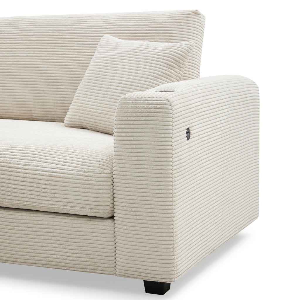 [VIDEO+NEW]134*54 Oversized Corduroy Sectional Sofa,L Shaped Cloud Couch with USB Charging Port,Cup Holder,Deep and Wide Seat Sofa with 50 Chaise,Comfy Indoor Furniture for Living Room,3 Colors