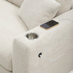[VIDEO+NEW]134*54 Oversized Corduroy Sectional Sofa,L Shaped Cloud Couch with USB Charging Port,Cup Holder,Deep and Wide Seat Sofa with 50 Chaise,Comfy Indoor Furniture for Living Room,3 Colors
