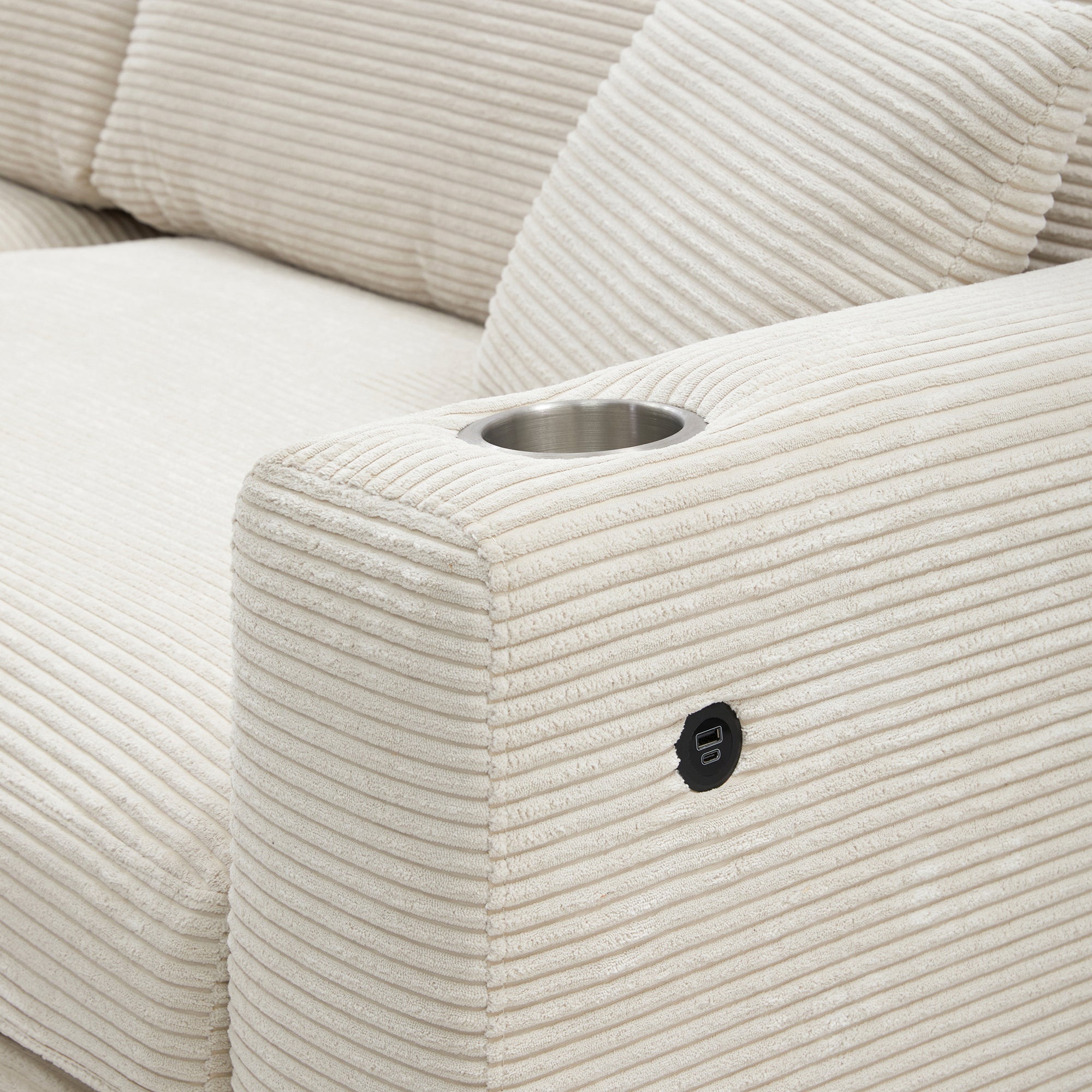 [VIDEO+NEW]134*54 Oversized Corduroy Sectional Sofa,L Shaped Cloud Couch with USB Charging Port,Cup Holder,Deep and Wide Seat Sofa with 50 Chaise,Comfy Indoor Furniture for Living Room,3 Colors