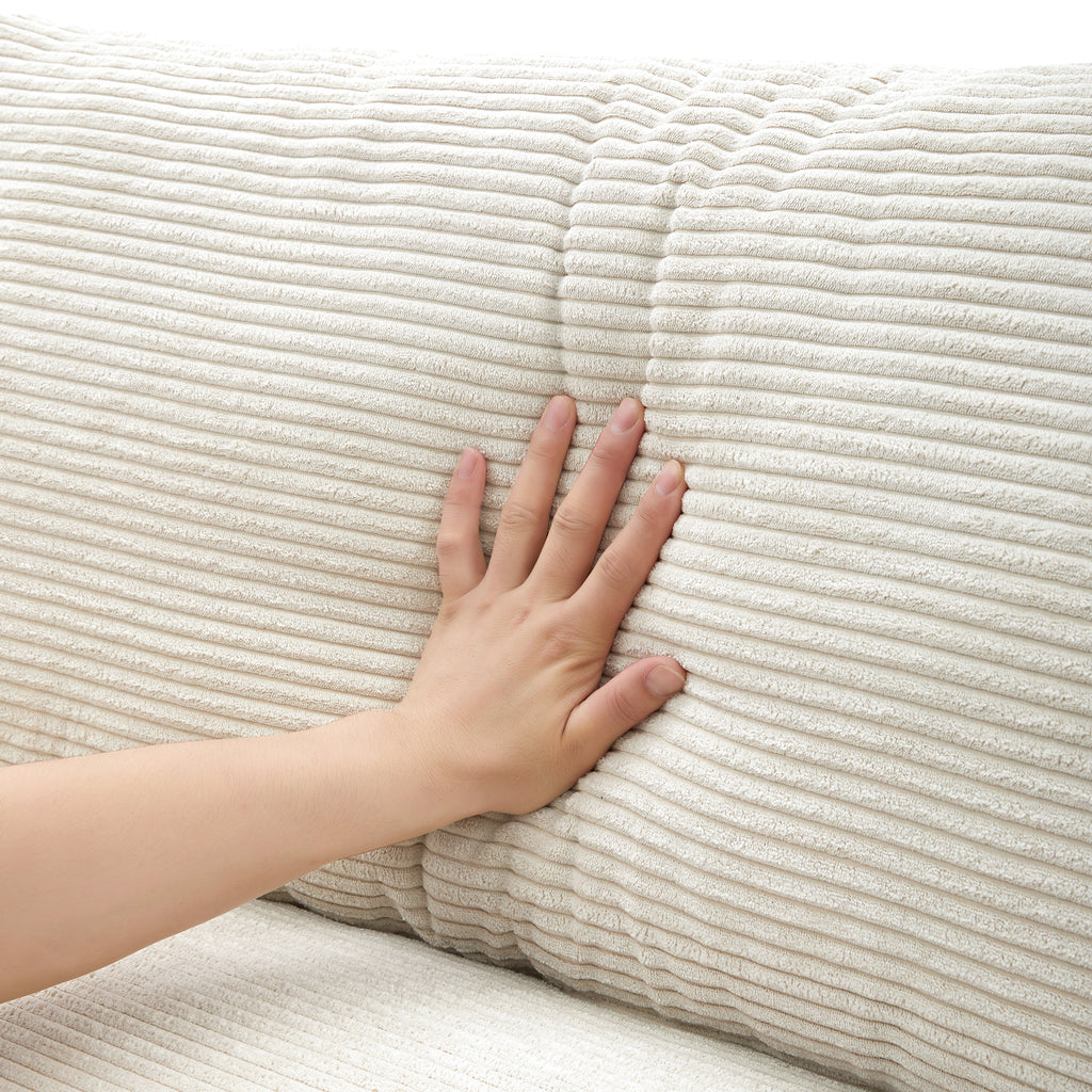 [VIDEO+NEW]134*54 Oversized Corduroy Sectional Sofa,L Shaped Cloud Couch with USB Charging Port,Cup Holder,Deep and Wide Seat Sofa with 50 Chaise,Comfy Indoor Furniture for Living Room,3 Colors