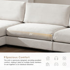 [VIDEO+NEW]134*54 Oversized Corduroy Sectional Sofa,L Shaped Cloud Couch with USB Charging Port,Cup Holder,Deep and Wide Seat Sofa with 50 Chaise,Comfy Indoor Furniture for Living Room,3 Colors