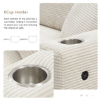 [VIDEO+NEW]134*54 Oversized Corduroy Sectional Sofa,L Shaped Cloud Couch with USB Charging Port,Cup Holder,Deep and Wide Seat Sofa with 50 Chaise,Comfy Indoor Furniture for Living Room,3 Colors