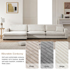 [VIDEO+NEW]134*54 Oversized Corduroy Sectional Sofa,L Shaped Cloud Couch with USB Charging Port,Cup Holder,Deep and Wide Seat Sofa with 50 Chaise,Comfy Indoor Furniture for Living Room,3 Colors