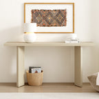 U_STYLE Stylish Console Table with Pine Veneer and Geometric Legs,Suitable for Living Room, Study and Dining Room