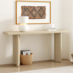 U_STYLE Stylish Console Table with Pine Veneer and Geometric Legs,Suitable for Living Room, Study and Dining Room