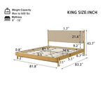 Modern King Bed Frame Set with 2 Nightstands, Beige Wood Platform Bed with Headboard and Matching Bedside Tables for Bedroom Bedroom Set