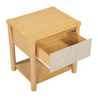 Modern King Bed Frame Set with 2 Nightstands, Beige Wood Platform Bed with Headboard and Matching Bedside Tables for Bedroom Bedroom Set