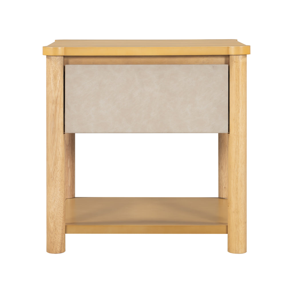 Modern King Bed Frame Set with 2 Nightstands, Beige Wood Platform Bed with Headboard and Matching Bedside Tables for Bedroom Bedroom Set