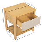 Modern King Bed Frame Set with 2 Nightstands, Beige Wood Platform Bed with Headboard and Matching Bedside Tables for Bedroom Bedroom Set