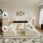 108' Cloud Sectional Couch with L-Shape Chaise, Left-right interchangeable,Modern Modular Sofa with Deep Seat, Upholstered Couches for Living Room Bedroom,No Assembly Required, Soft Plush Corduroy Fab