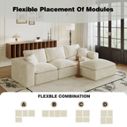 108' Cloud Sectional Couch with L-Shape Chaise, Left-right interchangeable,Modern Modular Sofa with Deep Seat, Upholstered Couches for Living Room Bedroom,No Assembly Required, Soft Plush Corduroy Fab