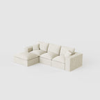 108' Cloud Sectional Couch with L-Shape Chaise, Left-right interchangeable,Modern Modular Sofa with Deep Seat, Upholstered Couches for Living Room Bedroom,No Assembly Required, Soft Plush Corduroy Fab