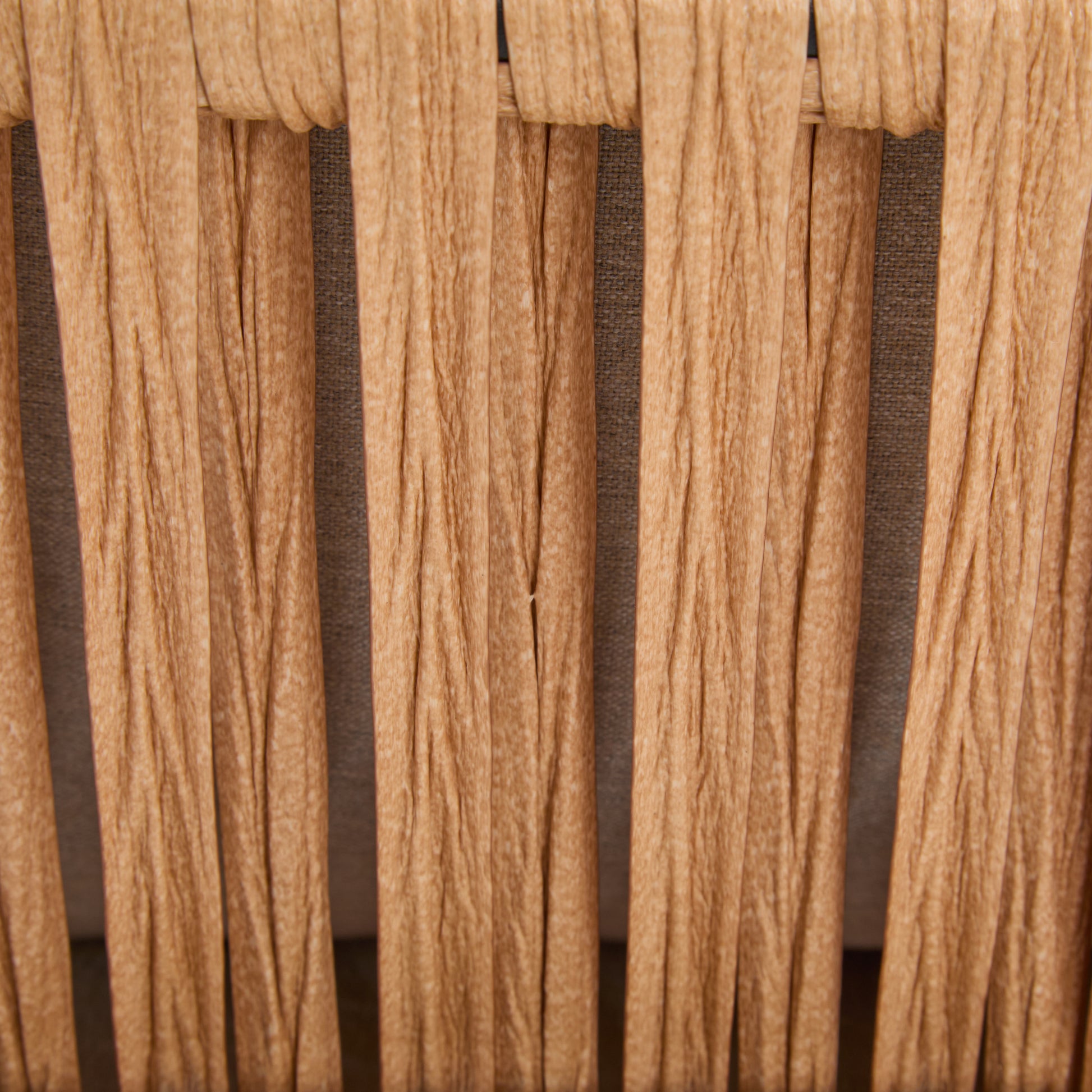 [Set of 2] 36' Beige and Light Wood-Tone Rope Iron Lounge Chair with Cushions, Perfect for Natural and Modern Spaces