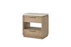 Two Drawer Nightstand with Oak Veneer Drawer Fronts