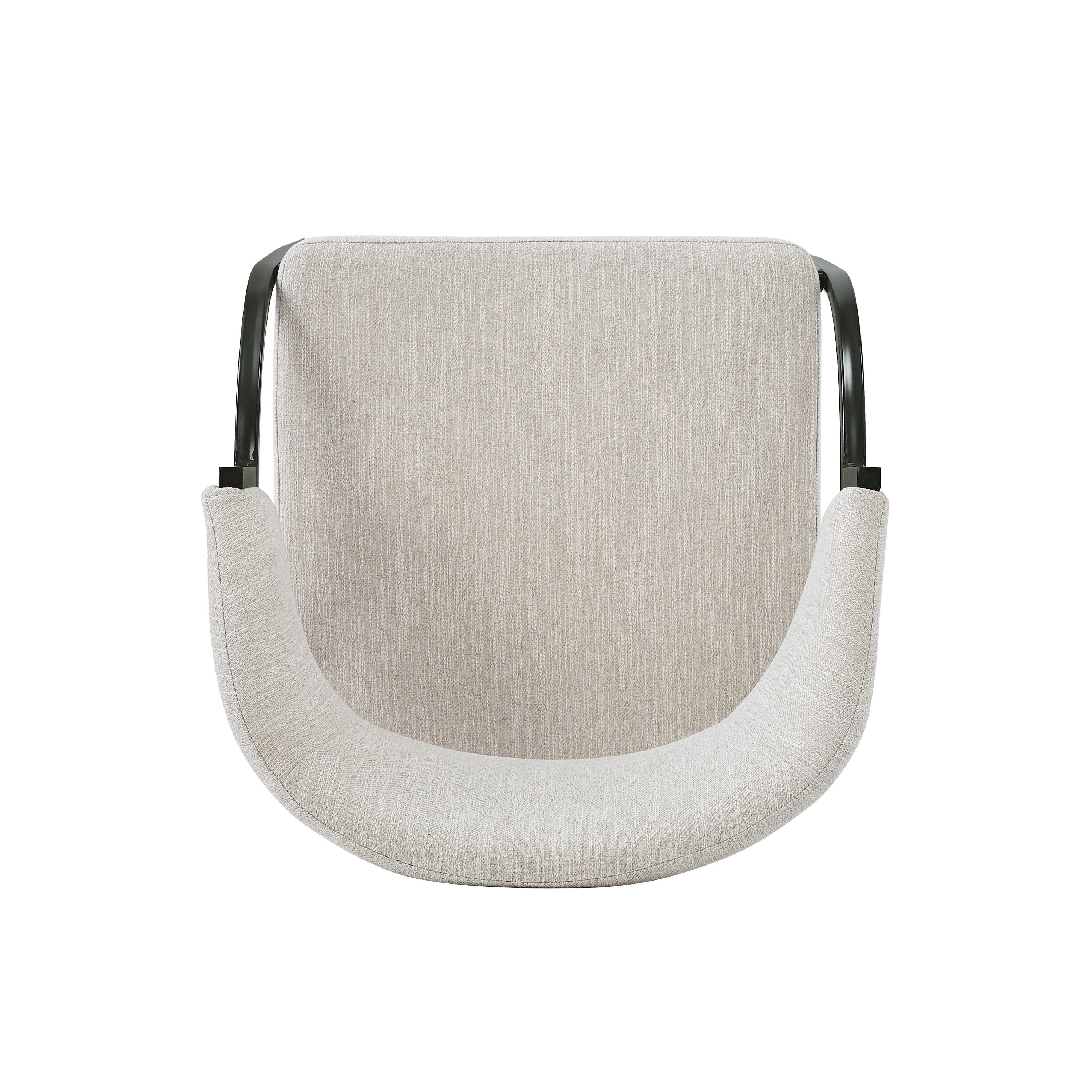 Contemporary Upholstered Dining Chairs with Metal Legs, Set of 2,Beige Fabric