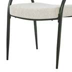Contemporary Upholstered Dining Chairs with Metal Legs, Set of 2,Beige Fabric
