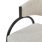 Contemporary Upholstered Dining Chairs with Metal Legs, Set of 2,Beige Fabric