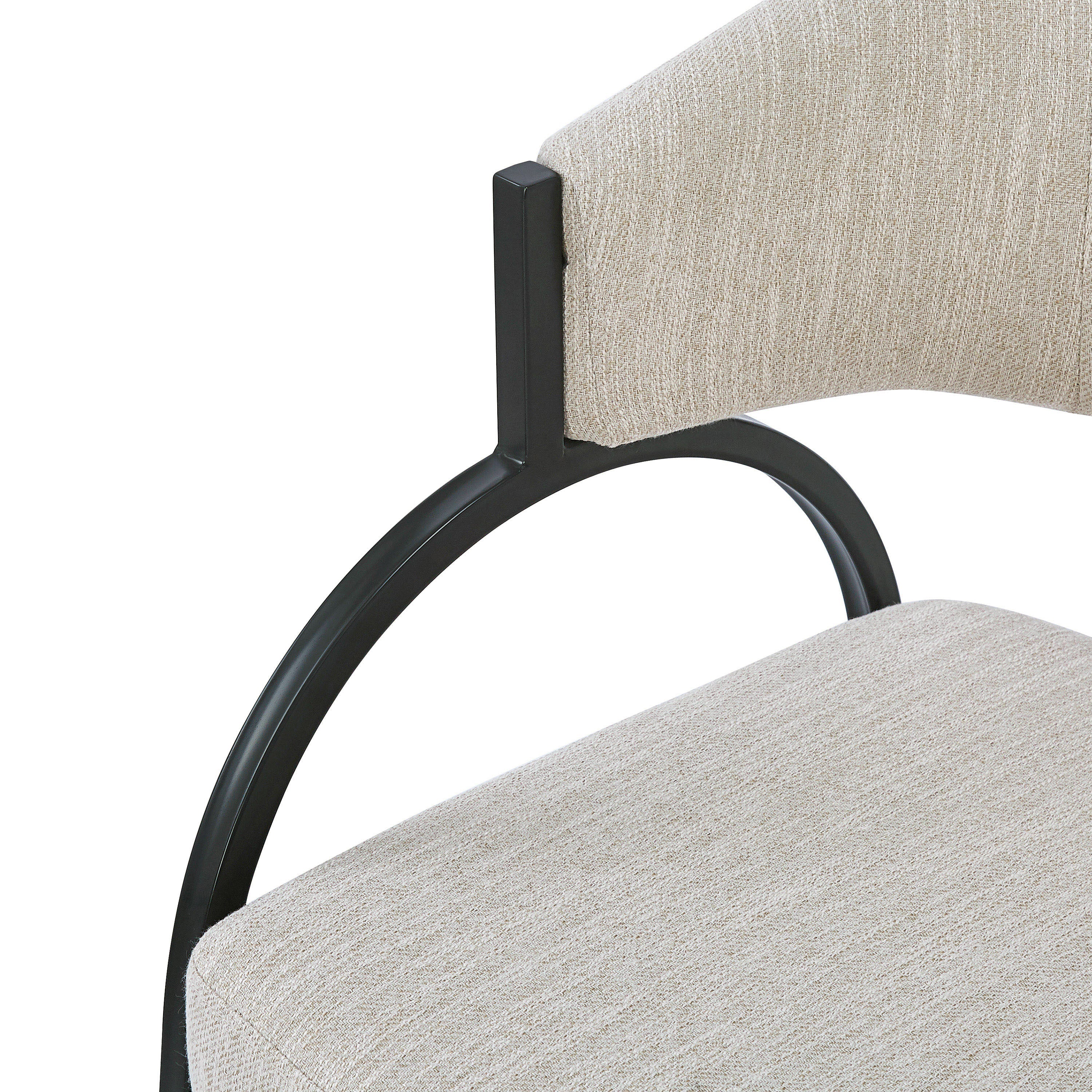 Contemporary Upholstered Dining Chairs with Metal Legs, Set of 2,Beige Fabric