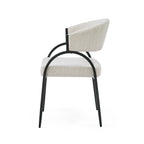 Contemporary Upholstered Dining Chairs with Metal Legs, Set of 2,Beige Fabric