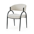 Contemporary Upholstered Dining Chairs with Metal Legs, Set of 2,Beige Fabric