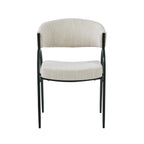 Contemporary Upholstered Dining Chairs with Metal Legs, Set of 2,Beige Fabric