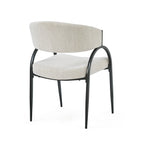 Contemporary Upholstered Dining Chairs with Metal Legs, Set of 2,Beige Fabric