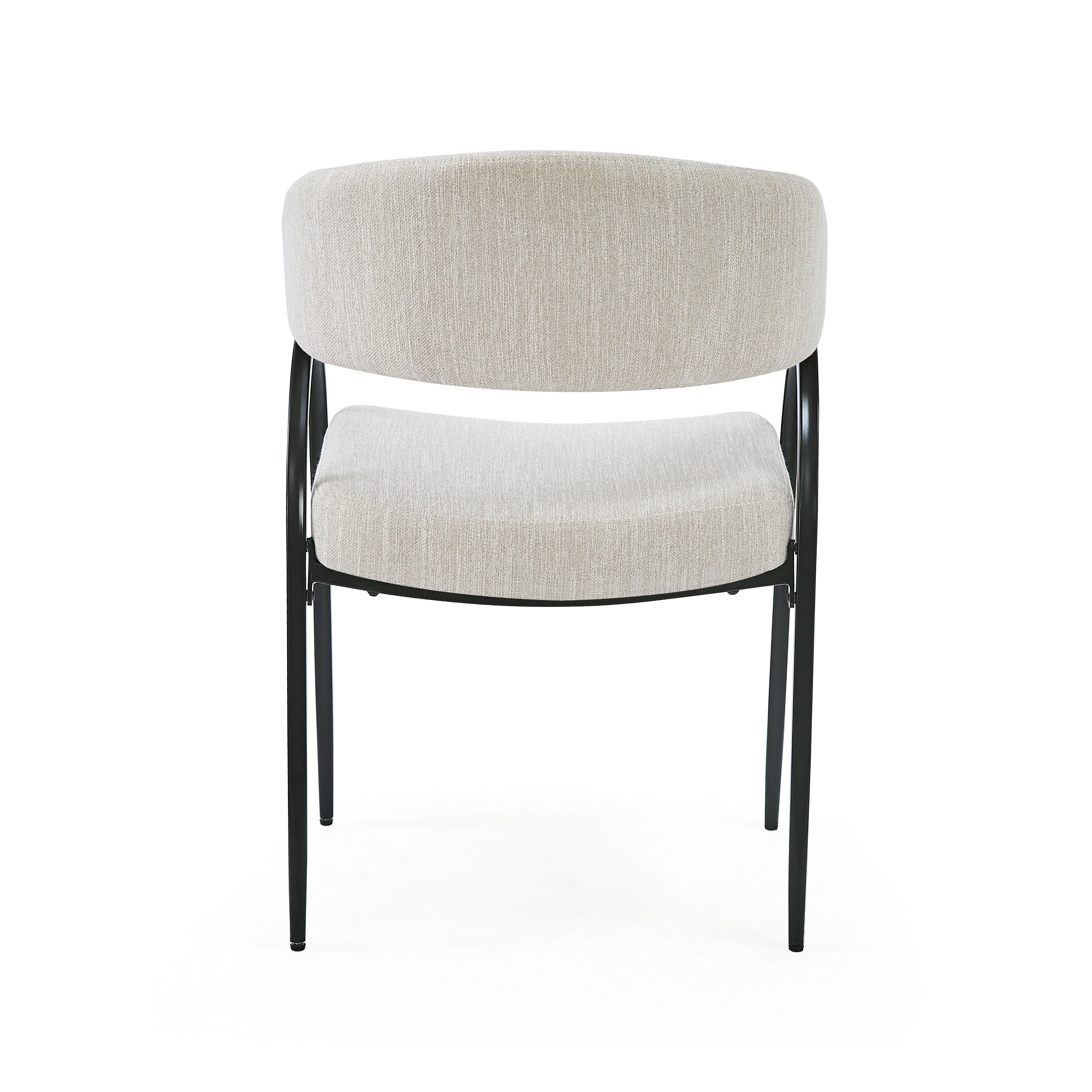 Contemporary Upholstered Dining Chairs with Metal Legs, Set of 2,Beige Fabric