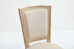 French Country Dining Chairs Set of 2, Upholstered Chairs with T-shaped Back, Wire drawing and carving techniques ,Disassemblable , for Living Room, Kitchen , Restaurant Use, Beige