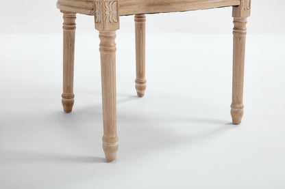 French Country Dining Chairs Set of 2, Upholstered Chairs with T-shaped Back, Wire drawing and carving techniques ,Disassemblable , for Living Room, Kitchen , Restaurant Use, Beige