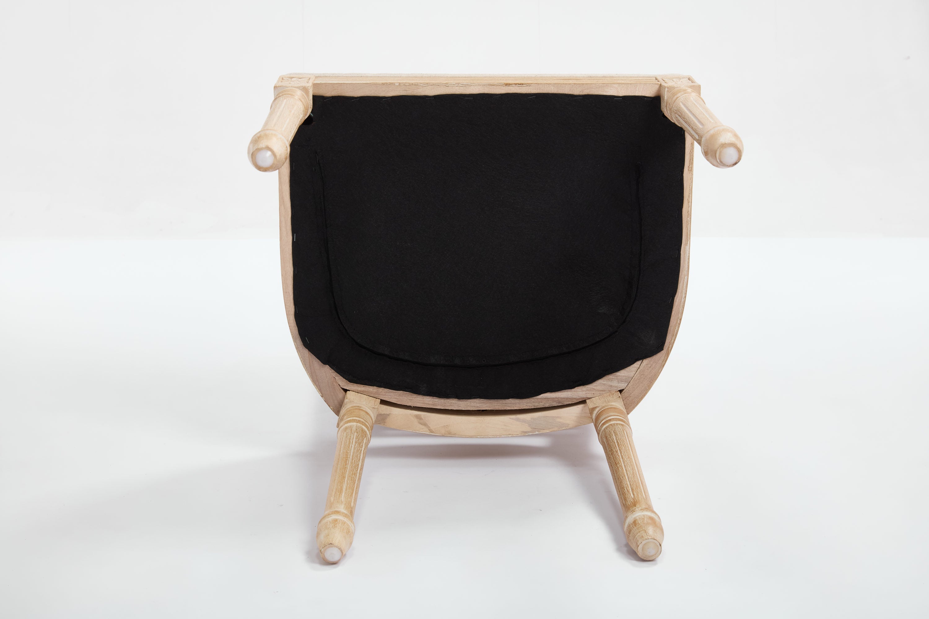 French Country Dining Chairs Set of 2, Upholstered Chairs with T-shaped Back, Wire drawing and carving techniques ,Disassemblable , for Living Room, Kitchen , Restaurant Use, Beige