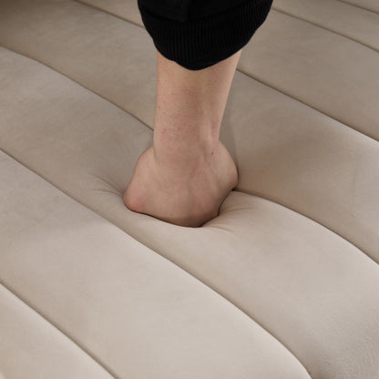 40.35'W Upholstered Oversized 360° Swivel Accent Barrel Chair and Half Cozy Sofa with 3 Pillows, Velvet Channel Tufted Pumpkin-Shape Club Armchair for Living Room, Bedroom, Office, Lounge,BEIGE