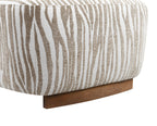 1pc Accent Chair zebra Strips Fabric Hight Density Foam Cylindrical Backrest Beige Finish Primary Living Room Accent Chair