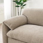 [VIDEO Provided] 108' Modular Sectional Sofa, L-Shape with 31.5' Extra-Wide Seat Cushion, USB and Type-C Charger, Phone Holder and 2 Side Storage Pockets, Free Movement Ottoman, Striped Chenille