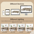 [VIDEO Provided] 108' Modular Sectional Sofa, L-Shape with 31.5' Extra-Wide Seat Cushion, USB and Type-C Charger, Phone Holder and 2 Side Storage Pockets, Free Movement Ottoman, Striped Chenille