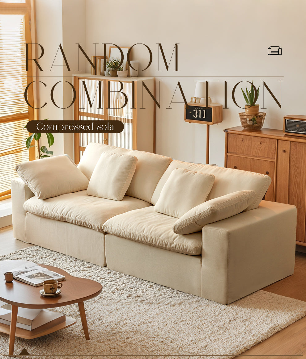 Modular Sectional Sofa, Compressed Sectional Sofa Modern Minimalist Style Corduroy Couch, Sleeper Sofa for Living Room, Bedroom, Comfy Compressed Sofa Couch Space-Efficient Design