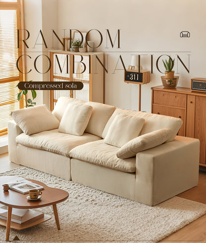 Modular Sectional Sofa, Compressed Sectional Sofa Modern Minimalist Style Corduroy Couch, Sleeper Sofa for Living Room, Bedroom, Comfy Compressed Sofa Couch Space-Efficient Design