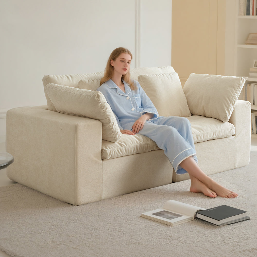 Modular Sectional Sofa, Compressed Sectional Sofa Modern Minimalist Style Corduroy Couch, Sleeper Sofa for Living Room, Bedroom, Comfy Compressed Sofa Couch Space-Efficient Design