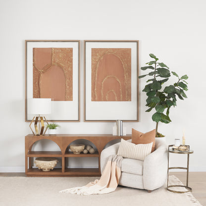 Bela Arched Neutral Solid Mango Wood Console Table