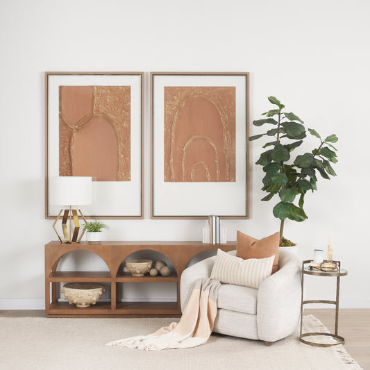 Bela Arched Neutral Solid Mango Wood Console Table