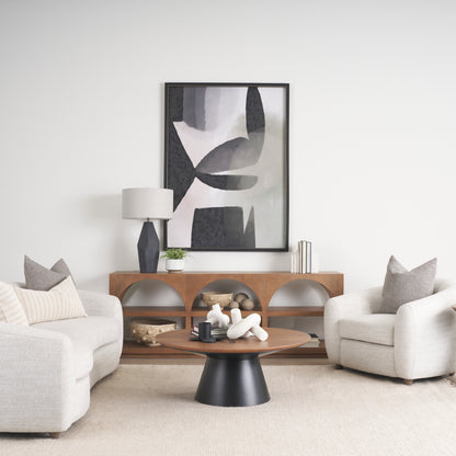 Bela Arched Neutral Solid Mango Wood Console Table