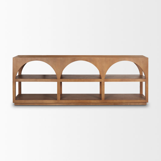 Bela Arched Neutral Solid Mango Wood Console Table