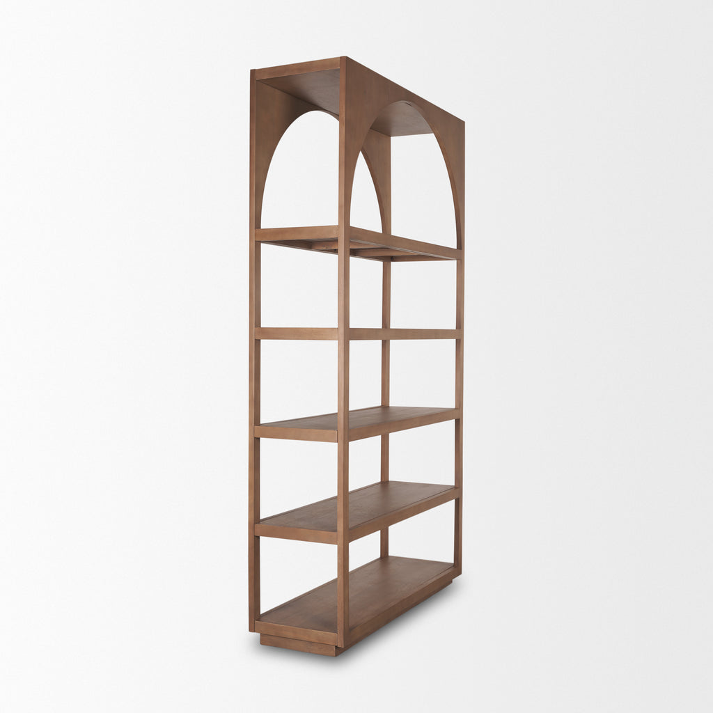 Bela Arched Neutral Wood Standing Shelf