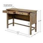 Belfast Occasional Table with 2 Drawers in Reclaimed Natural Wood Console Table