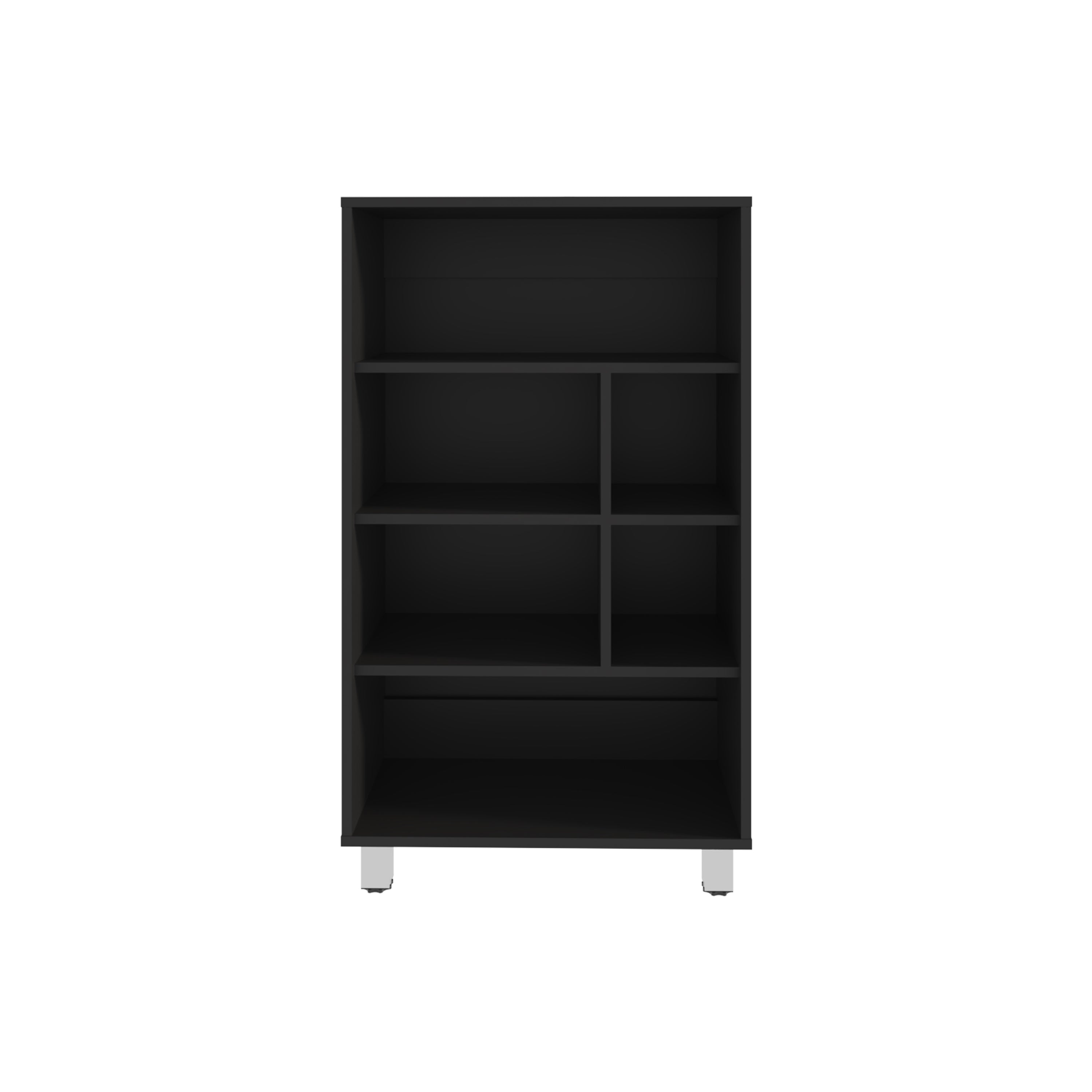 Bellagio 40 Tall Four-Tier Shelf Narrow Bookcase Black