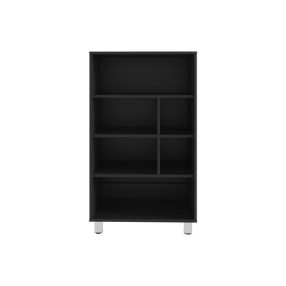 Bellagio 40 Tall Four-Tier Shelf Narrow Bookcase Black