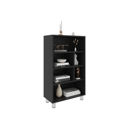 Bellagio 40 Tall Four-Tier Shelf Narrow Bookcase Black