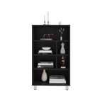 Bellagio 40 Tall Four-Tier Shelf Narrow Bookcase Black